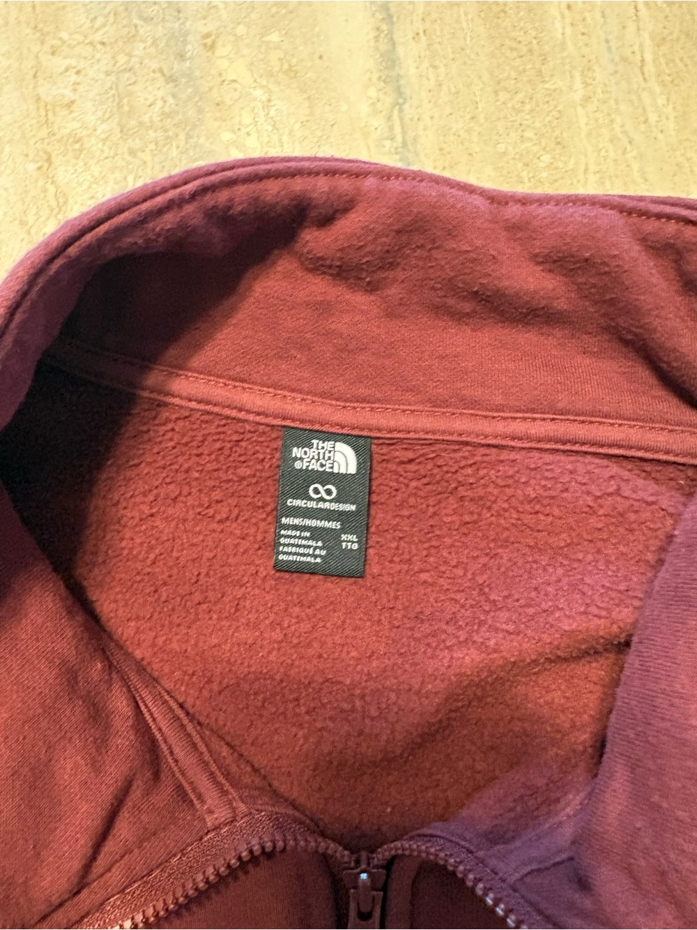 The North Face Men's Maroon Quarter-Zip Pullover Sweatshirt - Picture 6 of 8